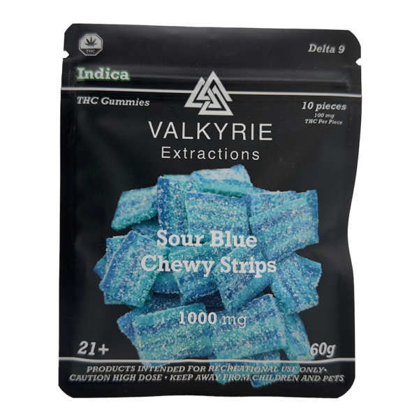Valkyrie - Sour Blue Chewy Strips 1000mg THC - Image 2