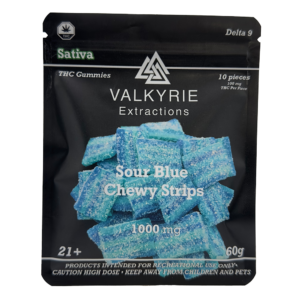Valkyrie - Sour Blue Chewy Strips 1000mg THC